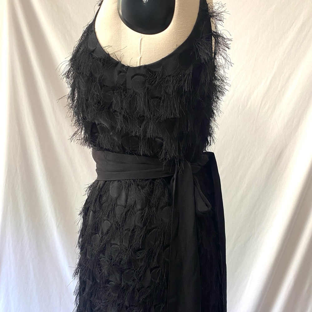 ALI + JAY Long Black Shag Fringe Dress with Spaghetti Straps XS - Picture 3 of 8